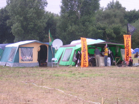 Indymedia Centre at 2006 Drax Climate Camp, England